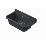 �vier utilitaire mural polypropyl�ne noir 50 cm int�rieur ext�rieur + siphon bonde inox