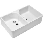 Evier - villeroy & boch - timbre doffice 79 - 5 x 50 - cramique - deux bacs - blanc