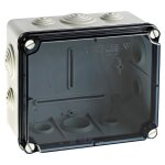 Evt171 ide boite de drivation tanche ip65 avec avec couvercle transparent et entres coniques dim. ...