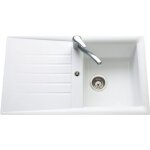 Ewi evier cuisine à encastrer 1 bac + 1 égouttoir emeraude - résine - 86 x 50 cm - blanc Ewi evier cuisine à encastrer 1 bac + 1 égouttoir emeraude - résine - 86 x 50 cm - blanc