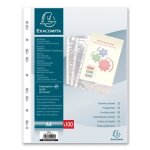 Exacompta 100 pochettes perfores a4 polypropylne lisse 6x100e