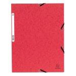 Exacompta : chemise cartonnee elastique a4 - fabriquee en france - rouge