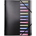 Exacompta trieur 24x32cm polypropyl�ne 12 compartiments noir