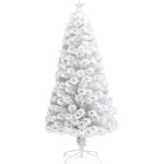 Exbon - cenic sapin de nol artificiel avec led blanc 64 cm fibre optique