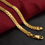 Exquisite 18k rel plaqu or collier 18k timbre hommes bijoux new trendy serpent collier chane
