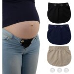 Extenseur pantalon ajustables pour femmes enceintes3 pièces (noir bleu et kaki) Extenseur pantalon ajustables pour femmes enceintes3 pièces (noir bleu et kaki)
