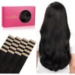 Extension adh�sive cheveux naturel - la rurale - 20 pi�ces - 35 cm - 50 g - noir naturel - cheveux remy ...