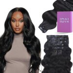 Extensions capillaires � clip sans couture - zgeer - cheveux humains - ondul�s - 35 cm - 110g - 7 pi�ces ...