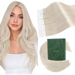 Extensions de cheveux adh�sives blond naturel - zgeer - invisible - cheveux humain - 30 cm - 20 pi�ces ...