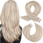 Extensions cheveux adh�sives naturelles - zgeer - blond cendr� avec blond d�color� - 30 cm - 20 pi�ces ...