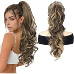 Extensions de cheveux boucl�es en queue de cheval - zgeer - ondul� et boucl� - brun clair et blond - ...