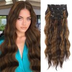 Extension de cheveux à clips - autrement - marron foncé - synthétique - naturel - bouclées Extension de cheveux à clips - autrement - marron foncé - synthétique - naturel - bouclées