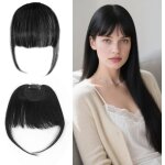 Extensions de cheveux clip en cheveux humains - sightmark - frange - noir - cheveu humain - 80 g - 19x13x22 ...