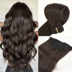 Extensions de cheveux clip - in - zgeer - 100% remy cheveux humains - 18 pouces - 45 cm - 105 g - 8 pi�ces ...