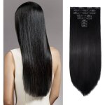 Extensions de cheveux � clip - sightmark - 60 cm - 8 bandes - noir - synth�tique - droit - lavable
