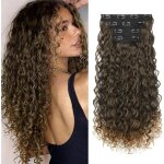 Extensions de cheveux � clipser - sightmark - lot de 4 pi�ces - 508 cm - brun blond sale - boucl�s - ...