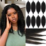 Extensions de cheveux cr�pus boucl�s - estampille - 12 pouces - pr� - s�par�s - 8 paquets - cheveux synth�tiqu ...