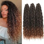 Extensions de cheveux en crochet boucl�s - sightmark - 24 pouces - 3 paquets - vagues profondes - synth�tique ...