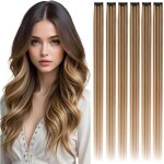 Extension cheveux naturel clip - zgeer - 6 pi�ces - 40 cm - 40 g - balayage blond - remy - lisse - cheveu ...