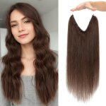 Extension cheveux naturel fil invisible - zgeer - 30 cm - marron fonc� - 55 g - cheveux humains - fil ...