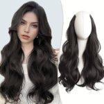 Extensions de cheveux synth�tiques ondul�es - sightmark - 50 cm - brun noir naturel - vagues de plage ...