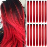 Extensions cheveux synth�tiques - sightmark - 16 pi�ces - clip - 22 pouces - rouge - r�sistant � la chaleur ...