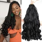 Extensions de cheveux tress�s boucl�s - estampille - 22 pouces - lot de 8 - boucles fran�aises - synth�tique ...