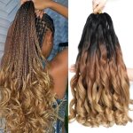 Extensions de cheveux tress�s boucl�s - estampille - 24 pouces - paquet de 8 - boucles fran�aises - synth�tiqu ...