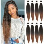 Extensions de cheveux tress�s pr� - �tir�s - estampille - fibre synth�tique kanekalon - 61 cm - lot de ...