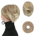Extensions de chignon synth�tiques - ulisem - blond cendr� clair m�lang� - �lastique r�sistant