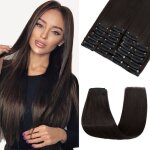 Extension � clip cheveux lisses - zgeer - 12 bandes - 55 cm - 180 g - marron fonc� - r�sistant � la chaleur ...