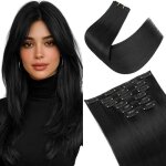 Extensions � clip cheveux raides - la rurale - 6 pi�ces - 60 cm - noir - 140 g - fibre japonaise