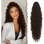Extension queue de cheval boucl�e - zgeer - 65 cm - brun fonc� - r�sistant � la chaleur - ondul�e - facile ...