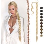 Extension de queue de cheval tress�e - sightmark - 65 cm - blond et blond cendr� m�lang�s - r�sistant ...