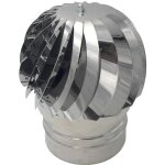 Extracteur de fumes rotatif olien en inox aisi304  100 mm base ronde chapeau de chemine