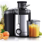 Extracteur de jus 800w - lexlife - centrifugeuse de fruits  2 vitesses - bouche 65 mm jarre  jus de ...