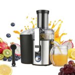 Extracteur de jus centrifugeuse 1000w goulotte dalimentation 83 mm 2 vitesses inox compact jus maison ...