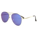 - eye wear - lunettes soleil aviateur miroir bleu dor�e flying - bleu