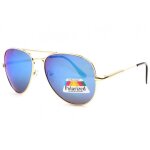 - eye wear - lunettes de soleil polarisees miroir bleu monture aviateur fury - bleu