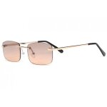 - eye wear - lunette de soleil rectangulaire marron clair dore femme et homme saky - marron