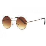- eye wear - lunettes de soleil rondes marron monture dor�e homme et femme ocky - marron