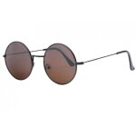 - eye wear - lunettes soleil rondes noires et marron homme femme klom - noir