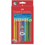 Crayons de couleur jumbo grip - faber - castell - 12 crayons - aquarellables - ergonomiques - multicouleur ...