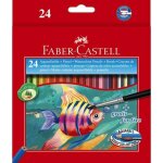 Crayons aquarellables - faber - castell - 24 pièces - couleurs brillantes - pinceau inclus - lavable Crayons aquarellables - faber - castell - 24 pièces - couleurs brillantes - pinceau inclus - lavable
