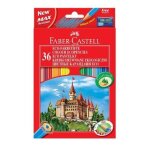 Crayons de couleur - faber - castell - chteau - 36 pices - forme hexagonale - taille - crayon inclus ...