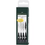 Feutre - faber - castell - etui 4 feutres noirs pitt - pointes diffrentes (s / f / m / b) - encre de ...