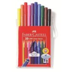 Feutres grip colour - faber - castell - pochette de 10 - forme triangulaire - pointe fine - multicouleur ...