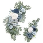 Fablrew arche de mariage kit de fleurs artificielles 2 pièces tonnelle de pivoine blanche avec feuilles ... Fablrew arche de mariage kit de fleurs artificielles 2 pièces tonnelle de pivoine blanche avec feuilles ...