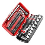 Facom coffret serrage - vissage nano 1 / 4 r. 360nanopb - 37 outils - cliquet 1 / 4  manche rotatif ...