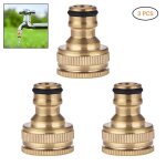 Adaptateurs de robinet - fafeicy - lot de 3 - laiton - 1 / 2 et 3 / 4 pouces - arrosage jardin